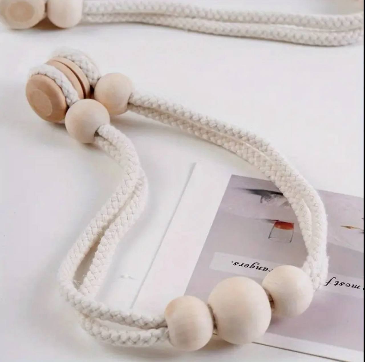 2pcs Nordic magnetic curtain binding strap,solid wood decorative curtain tiebacks