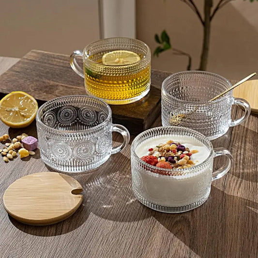 Vintage Glass coffee Mugs 4pc