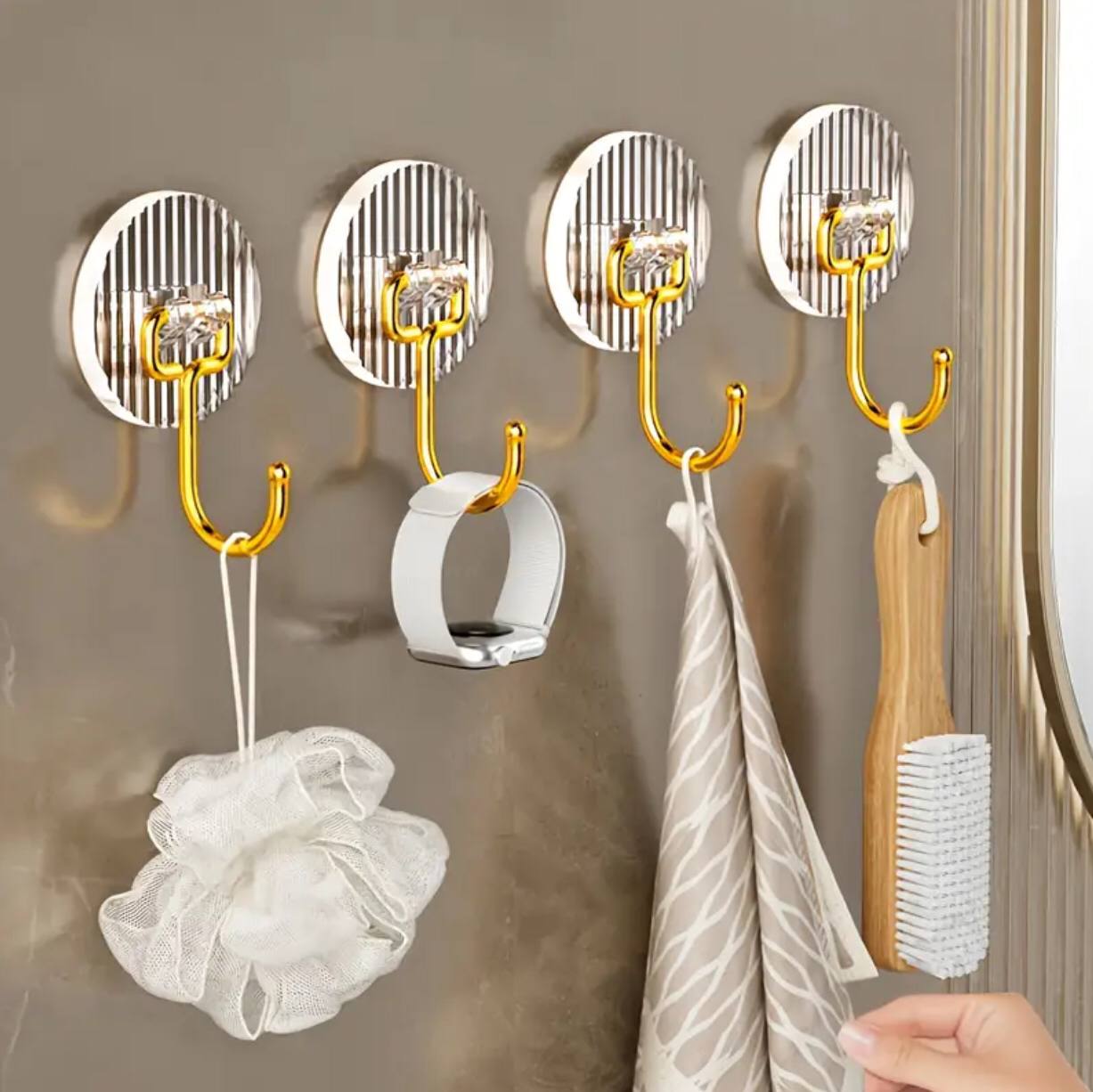 Set of 5 Golden Acrylic Hooks