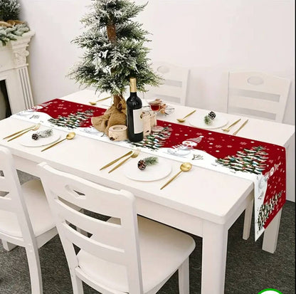 Christmas Table Runner Snowman Gnome Table Cloths Linen Table Runners