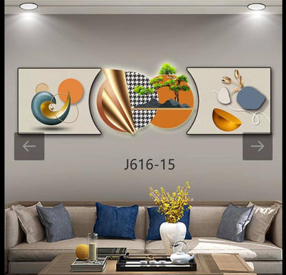 3pc 3in1 30x125cm Decor wall clock elegant wall hanging