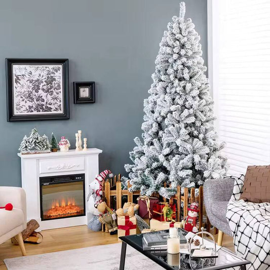 Snow flocked Christmas trees