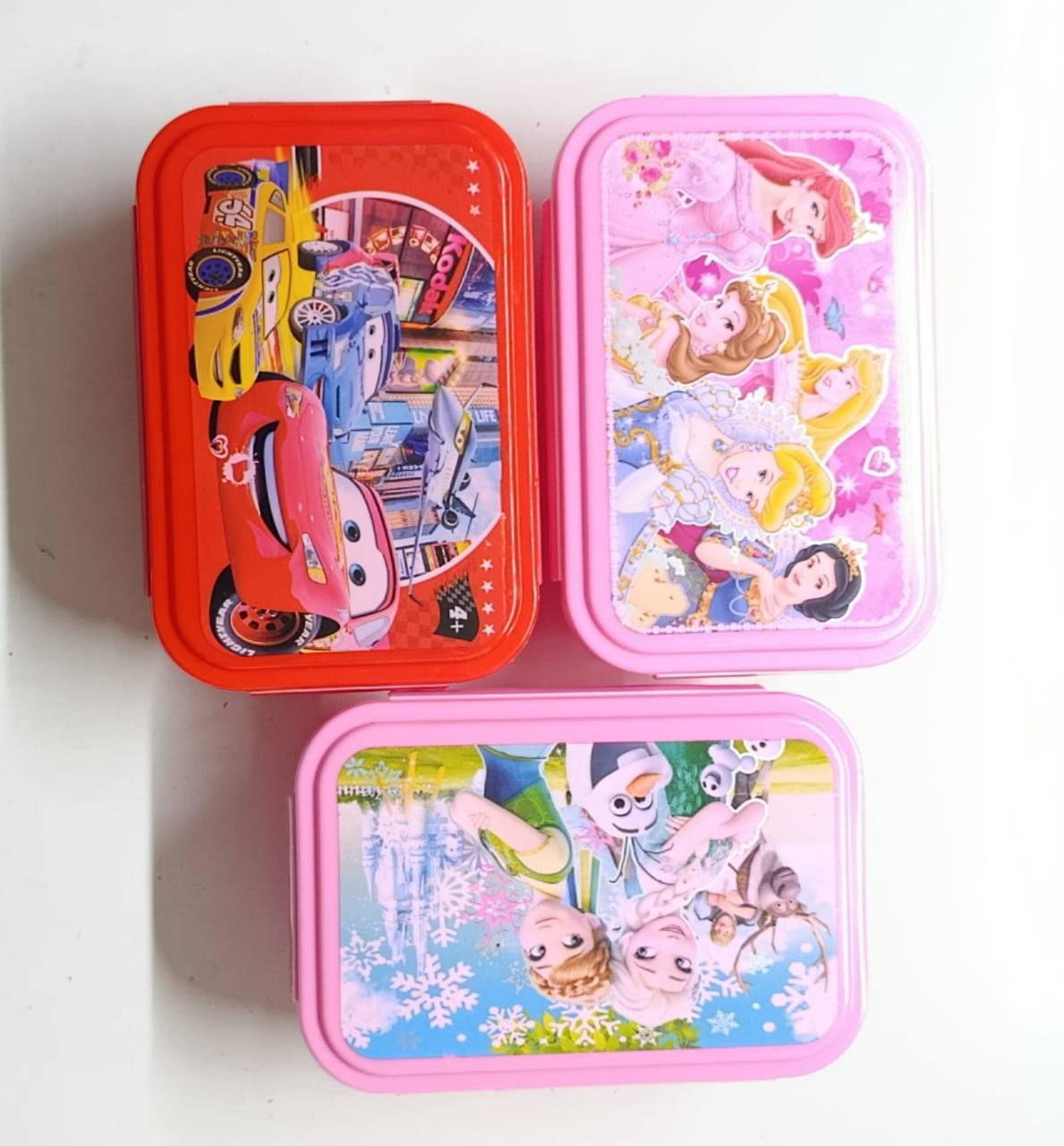 Disney Cartoon 2 partition Lunch Box, Student Daily School snack box Portable two Compartment kids school Lunch Box