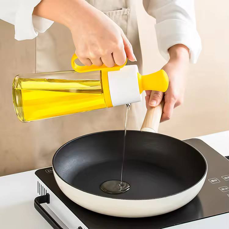 Transparent Glass Multifunctional Oil Dispenser with BBQ Brush