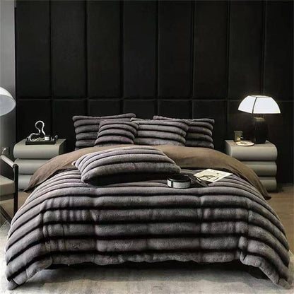 MINK FUR STRIPED DUVET