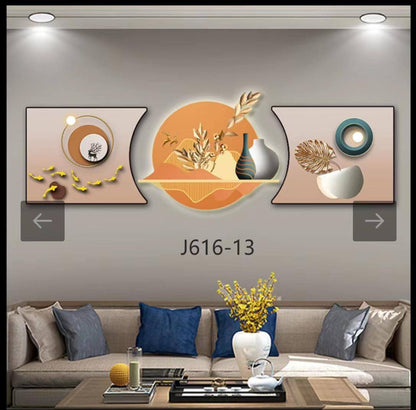 3pc 3in1 30x125cm Decor wall clock elegant wall hanging