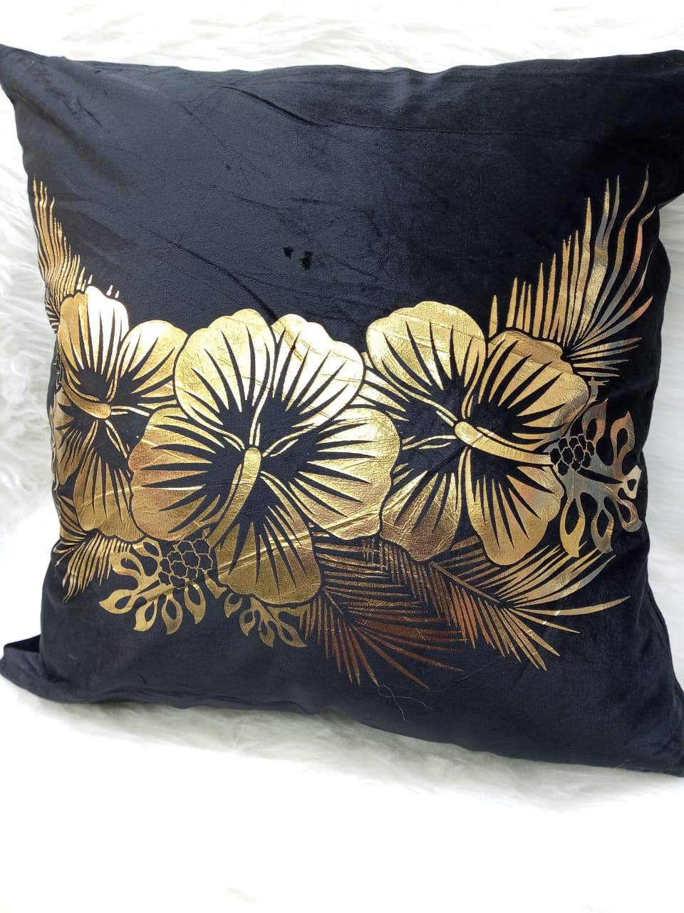 Gold & Black Throw Pillow Covers