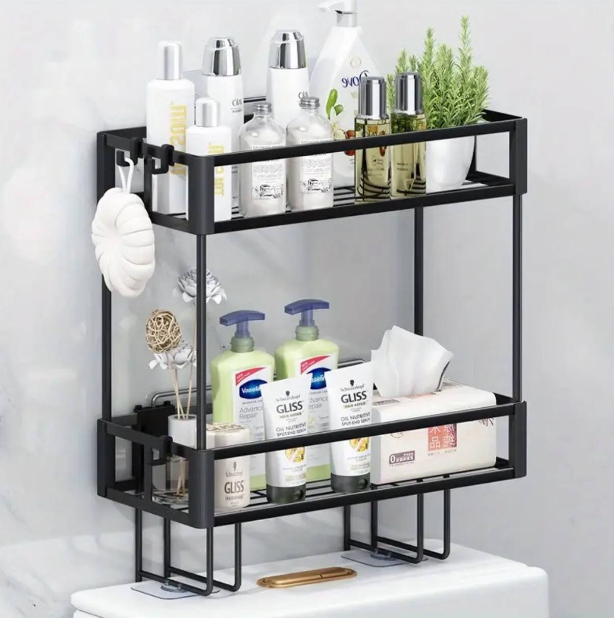 Double layer Over the toilet rack/shelf bathroom organiser