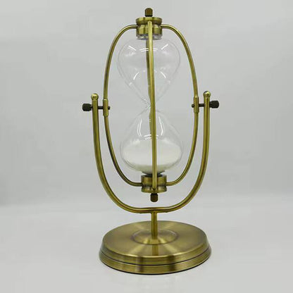 Vintage Handcrafted Hourglass with Exquisite Metal and Glass