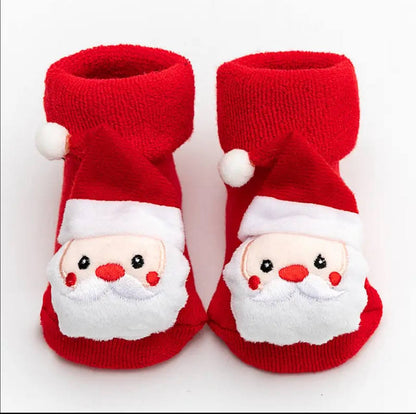 Baby Christmas Socks Santa Cartoon Doll themed one pair