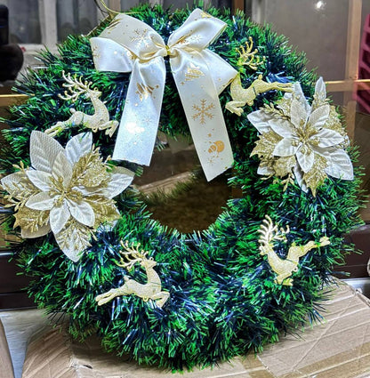 40CM Christmas Wreath for Front Door \ Window with GOLD Decor