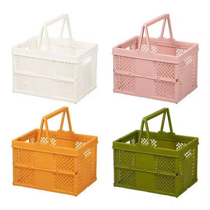 Foldable/Collapsible multifunctional stackable basket with handles
