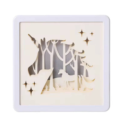 creative 3d paper carving light ornaments LEd table lamp