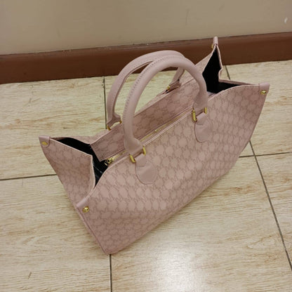 Geometric pattern top handle bag