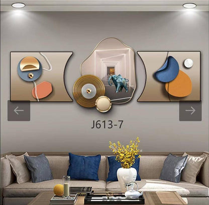 3pc 3in1 30x125cm Decor wall clock elegant wall hanging