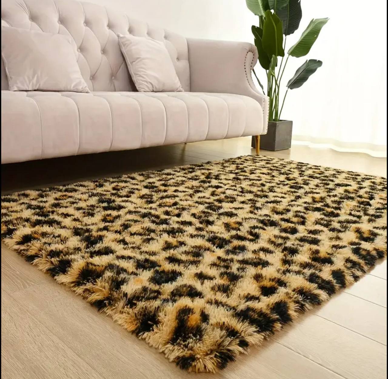 Fluffy patched carpet size 5*8
