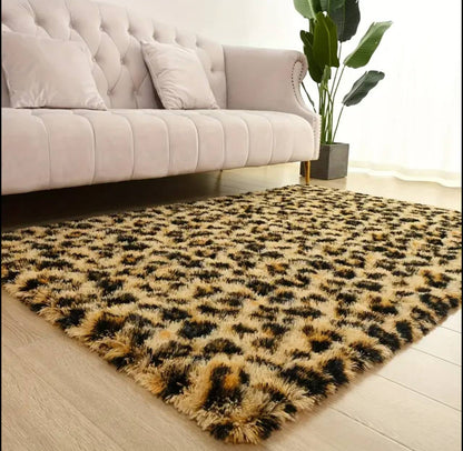 Fluffy patched carpet size 5*8