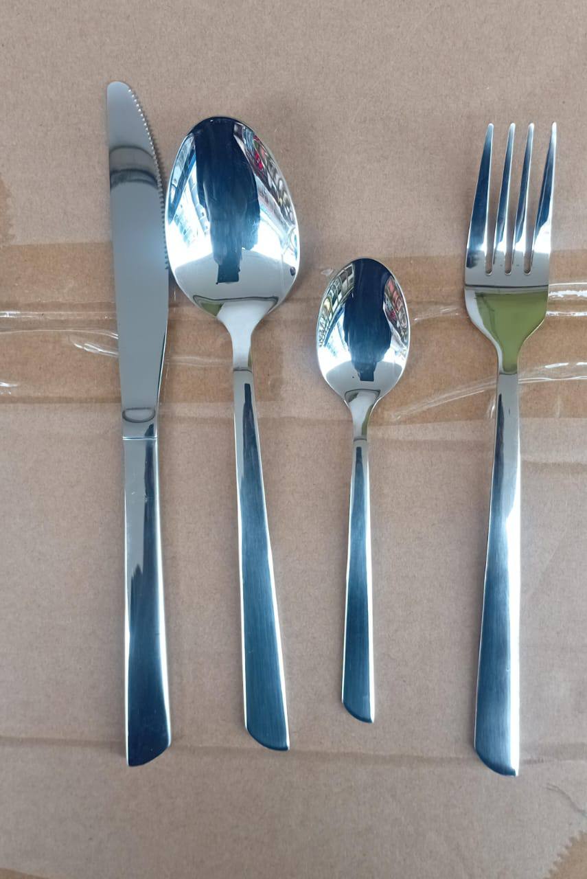 Berger 24 Piece Silverware Flatware Cutlery Set with Square Stand
