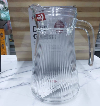 Ribbed glass jug