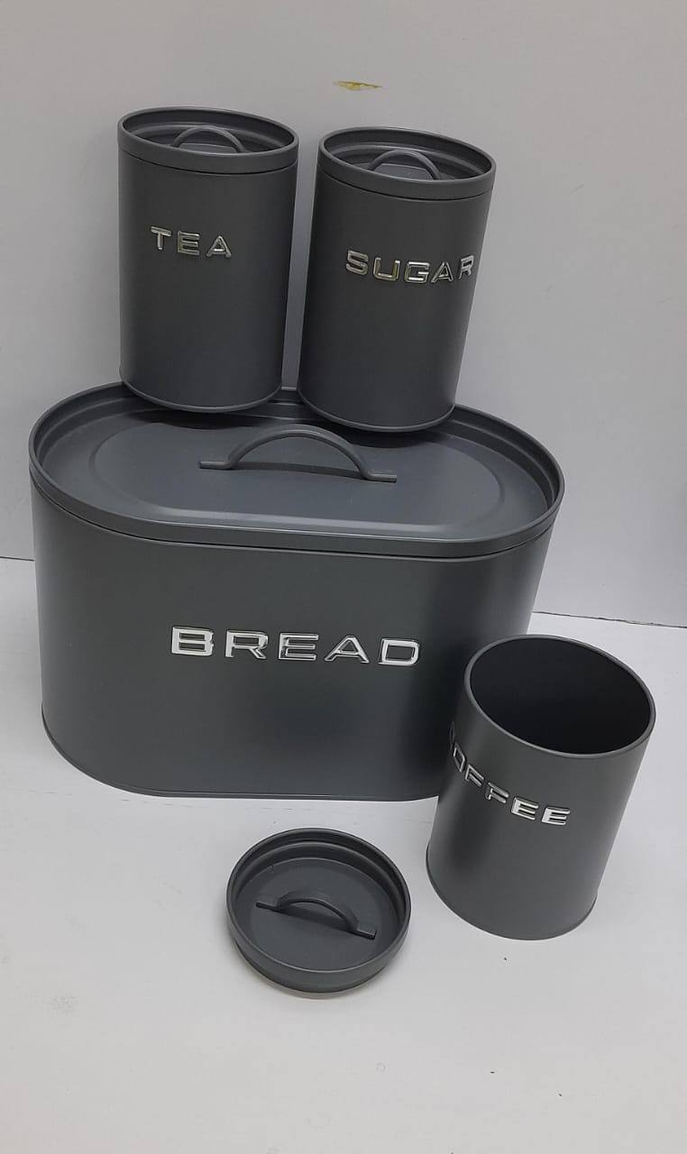 Unique and elegant bread storage bin with 3pcs canisters