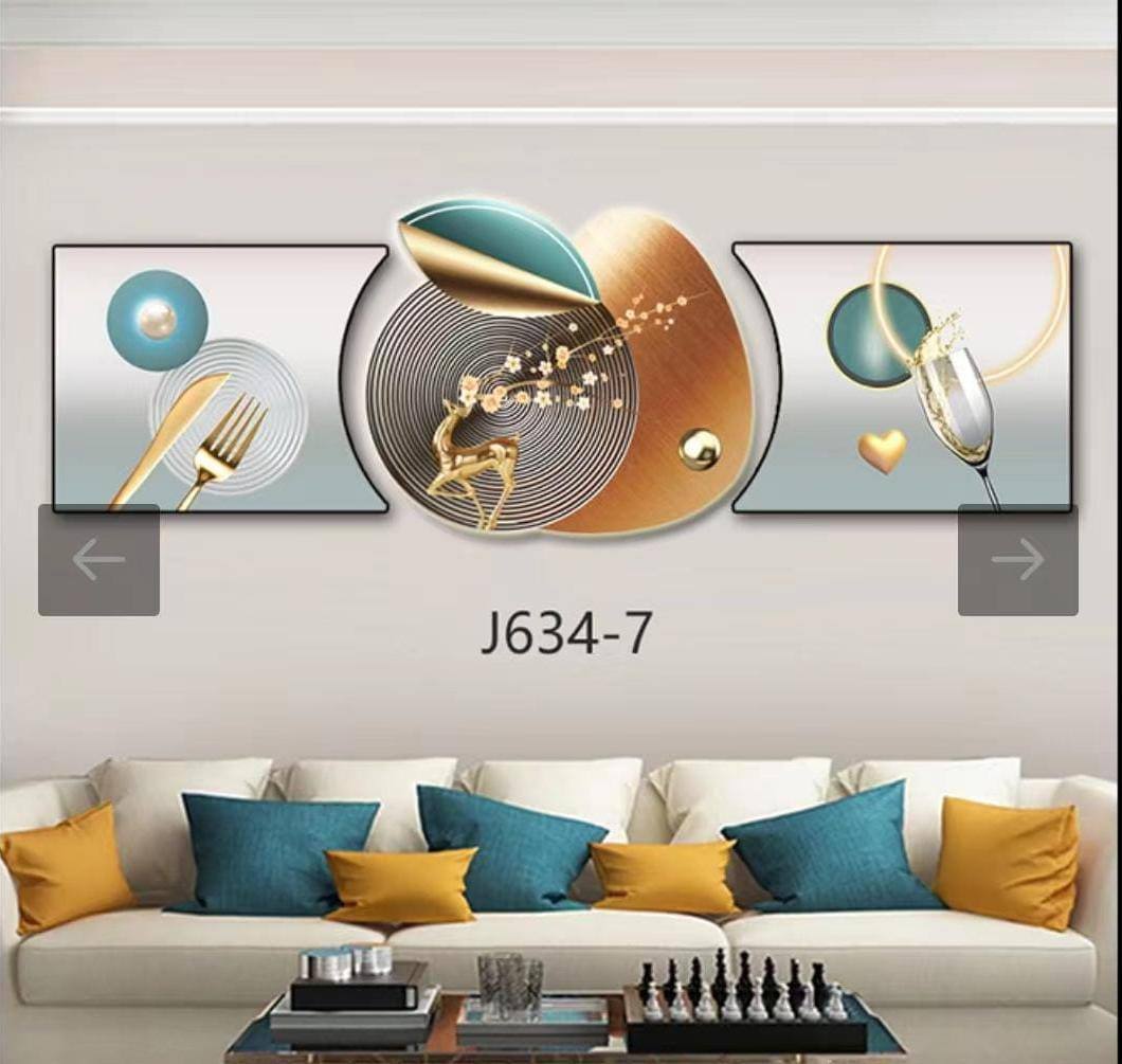 3pc 3in1 30x125cm Decor wall clock elegant wall hanging