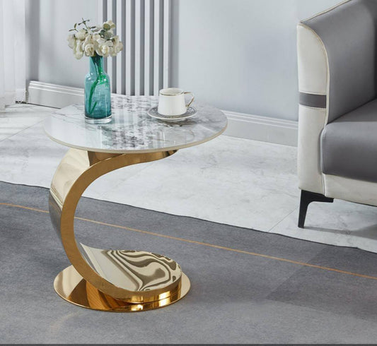 Luxurious cshaped marble end table
Marble tops