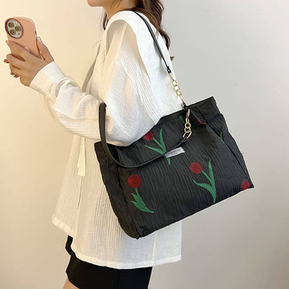 Casual floral canvas  tote bag