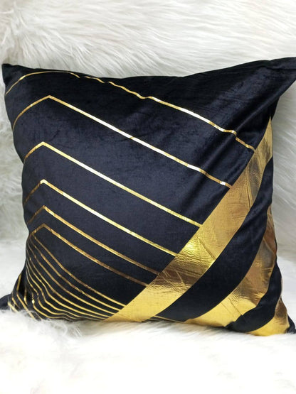 Gold & Black Throw Pillow Covers