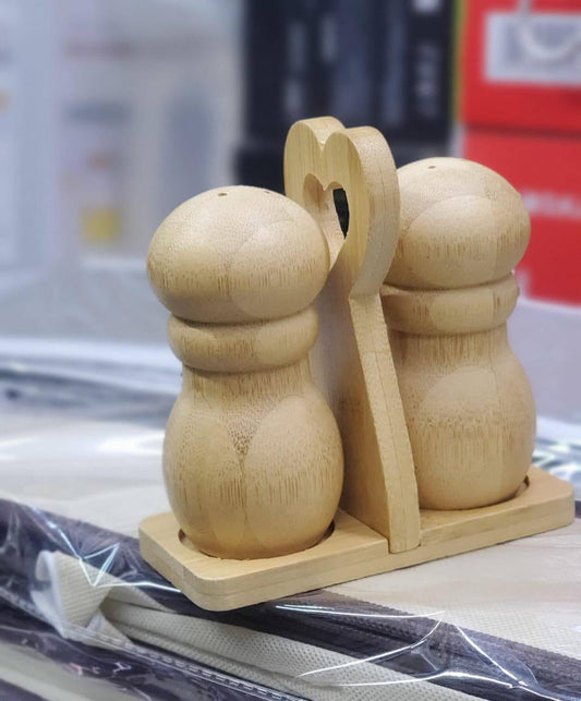 2 in 1 Bamboo salt shakers