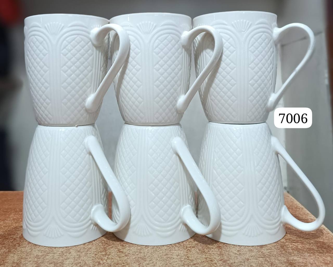 White ceramic mugs
