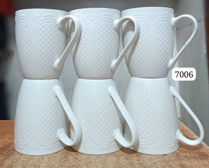 White ceramic mugs