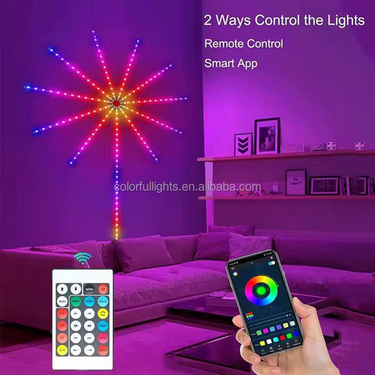 Smart Control IC LED 5V RGB Fireworks Light With Remote Control