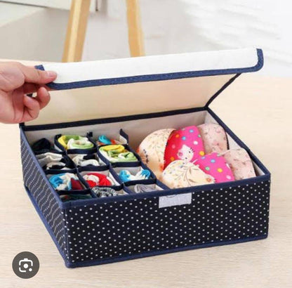 Foldable 13 Grid under garment organizer (12 panties or socks + 1 slot for 3-6 bra) now available in 3 colours