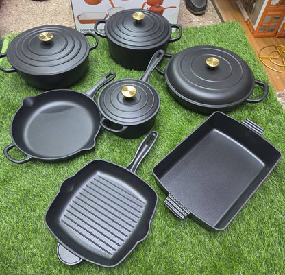 11 pcs Enamel Cast iron cooking pots