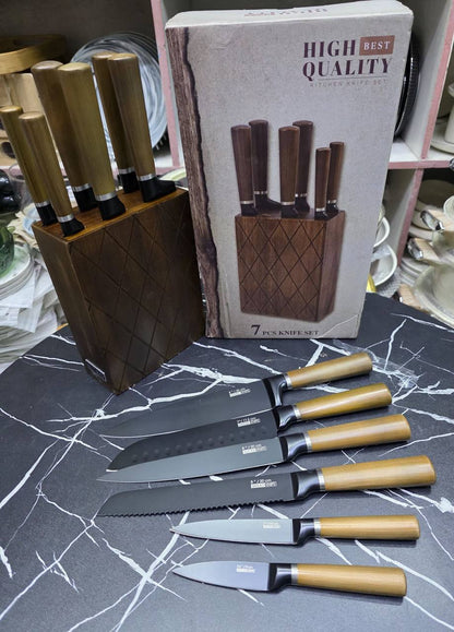 7pcs Set High quality Stainless Steel Knife Set with Hallow handle.