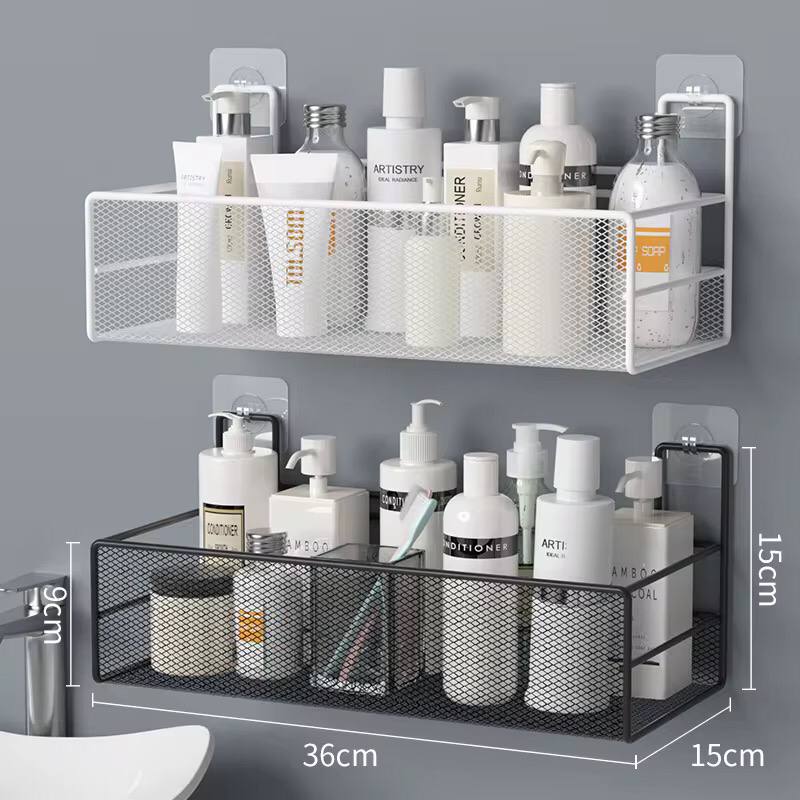 Large Mesh Bathroom rack with self adhesive stickers