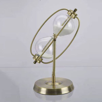 Vintage Handcrafted Hourglass with Exquisite Metal and Glass