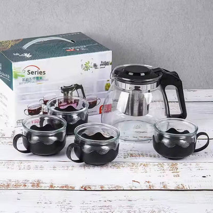 5pc Transparent Heat Resistance Glass Infuser Tea set