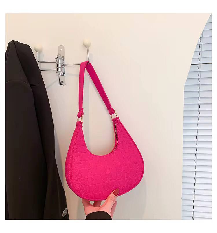 Candy color Crescent Underarm Bag