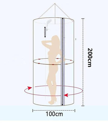 Portable foldable round waterproof fabric shower cubicle