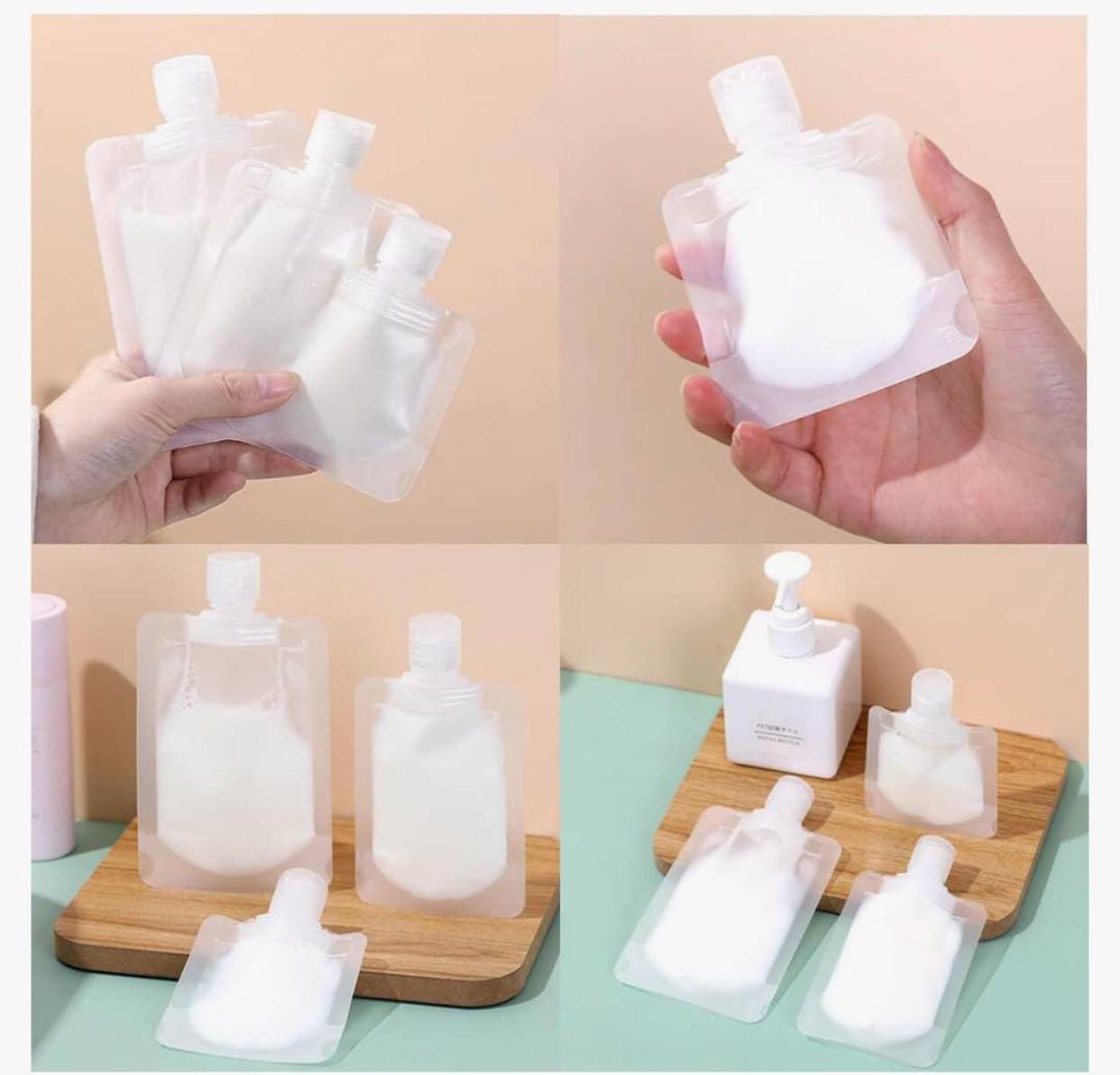 3pcs Refillable lotion pouches