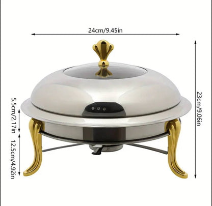 Stainless steel 28cm furnace chaffing dish food warmer