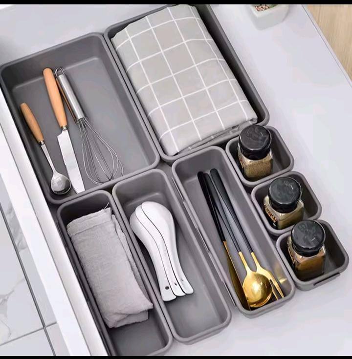 8pcs set Adjustable plastic drawer organiser