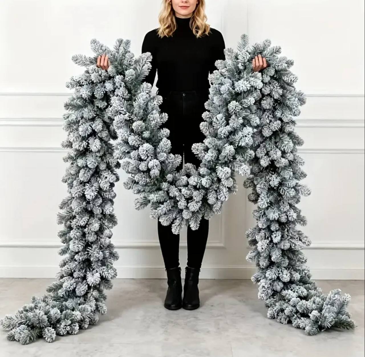 2.7MChristmas Snow Flocked Garland