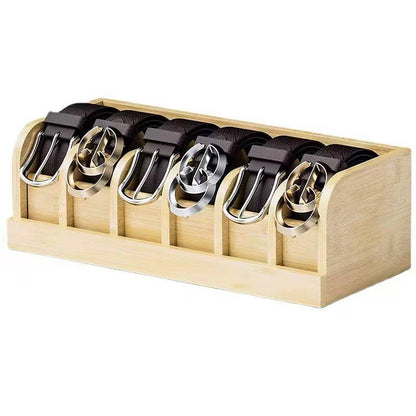 Premium bamboo belt organizer