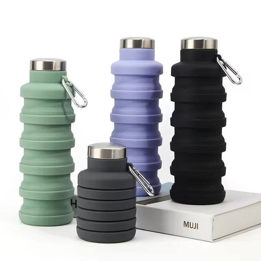 Foldable silicon water bottles