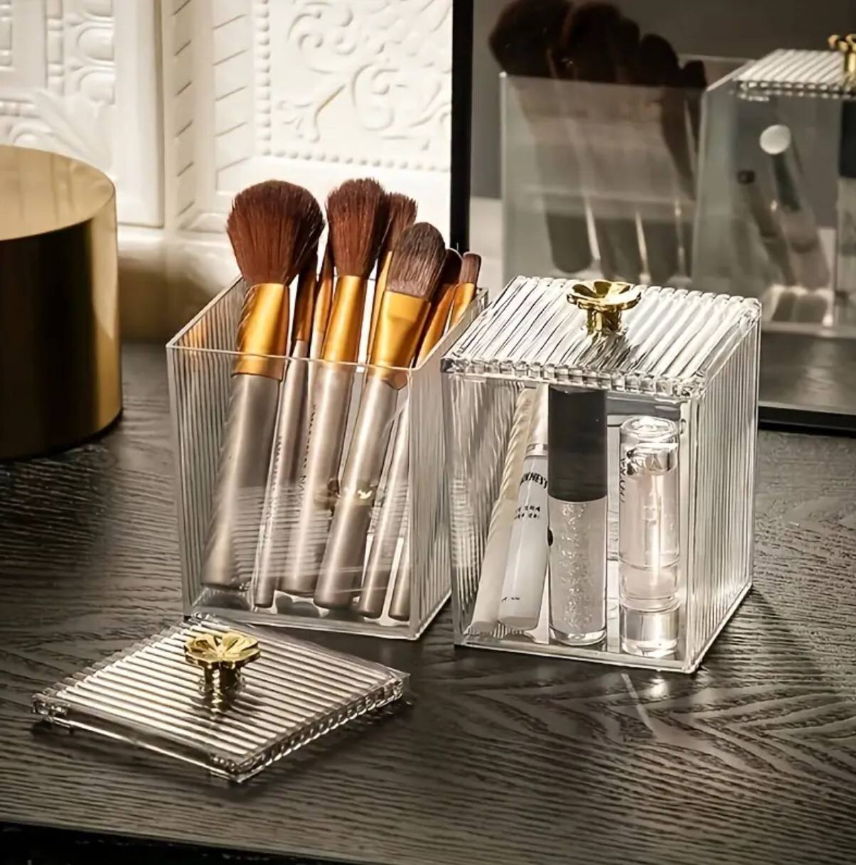Single  Multifunction Makeup Cotton Pad Storage Box for Cotton Swab Rod Cosmetics Jewelry Bathroom Container Lipstick