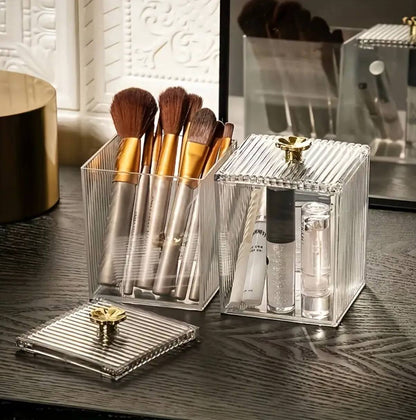 Single  Multifunction Makeup Cotton Pad Storage Box for Cotton Swab Rod Cosmetics Jewelry Bathroom Container Lipstick