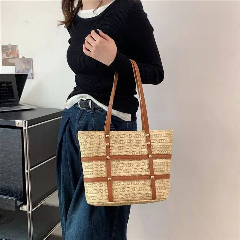 Women's minimalist solid color tote bags
