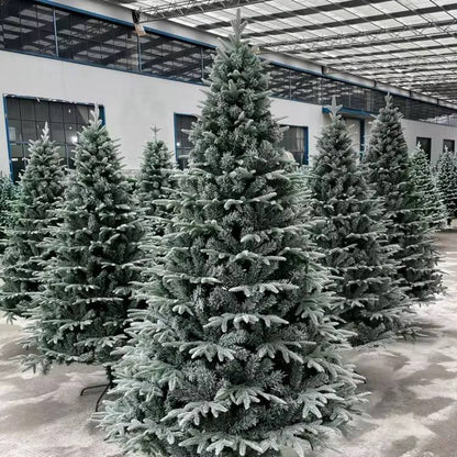 Encrypted PE&PVC  Snowflake High quality Snow Flocked Premium Spruce Hinged Christmas Tree,Leaf Dense  Tree